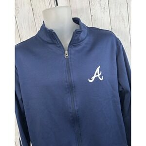 Men's Atlanta Braves Zip Up Jacket Navy Size M